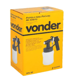 Pistola para pintura, com caneca plástica, ar direto, PPV 90, VONDER