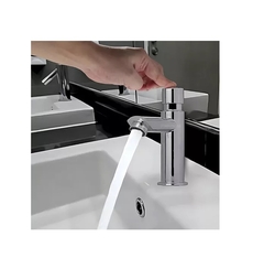 Torneira Automática Para Banheiro Lavabo Alta Cromado Luxo - Leão Metais 1093 - comprar online