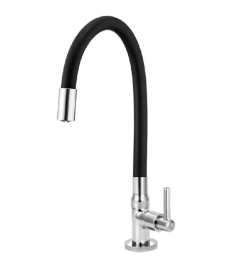 Torneira para Cozinha de Mesa Bica Flexível Gourmet Preta c72 Leão Metais 6267 na internet