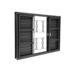 Janela Veneziana Aço Com Grade Batalhão 150x100