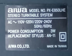 Tampa em Acrílico - Modelo Aiwa PX-E850 Original - comprar online