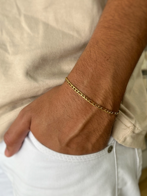 Pulseira Corrente Fina Dourada Aço inoxidável