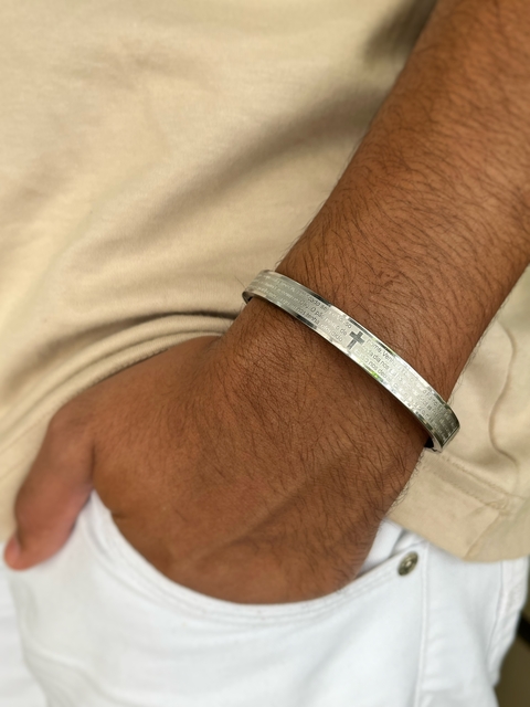 Bracelete Pai Nosso Aço Inoxidável