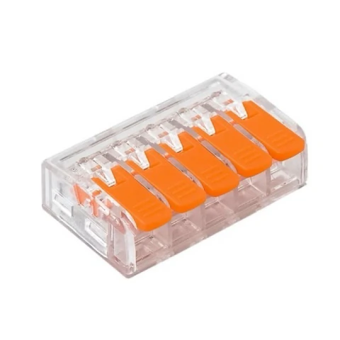 Conector Rapido 5 Vias P/ Emenda De Fio Pac 5 Pçs Cnt1904