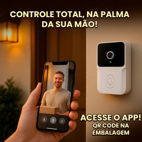 Campainha Inteligente Mini Doorbell Wifi Com Câmera E Áudio