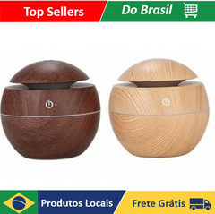 Mini Umidificador de Ar e Aromatizador de Ambientes Tipo Madeira.