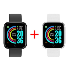 2 Pçs Y68 Relógio Inteligente Masculino Feminino Bluetooth . - loja online