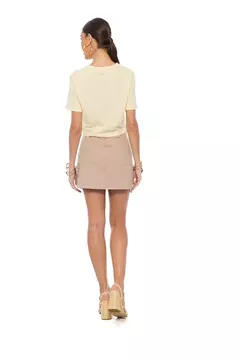 Minissaia em Sarja com Bolsos Frontais Expostos - Pure Harmony
