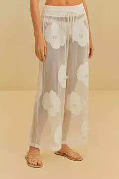 Calça Artesanal Floral Delicado - comprar online