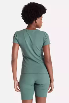 Camiseta Básica Femina em Malha Rib Manga Curta na internet