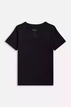 Imagem do Camiseta Básica Feminina Simples Manga Curta Decote V