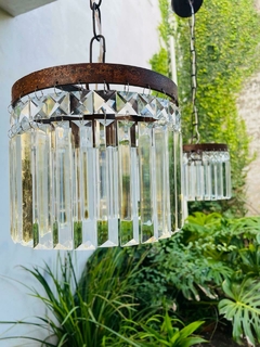 Lampara Gala 20cm de diámetro con plaqueta de cristal 12 cm