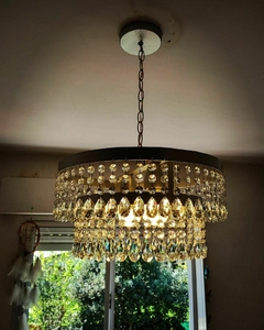 Lampara Charleston Almendra 40 cm de diámetro 2 pisos