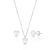 Conjunto Ponto de Luz Coração Cristal de Prata