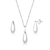 Conjunto Gota Alongado 14mm Liso de Prata
