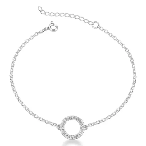 Pulseira Círculo Vazado Cravejado Prata 925