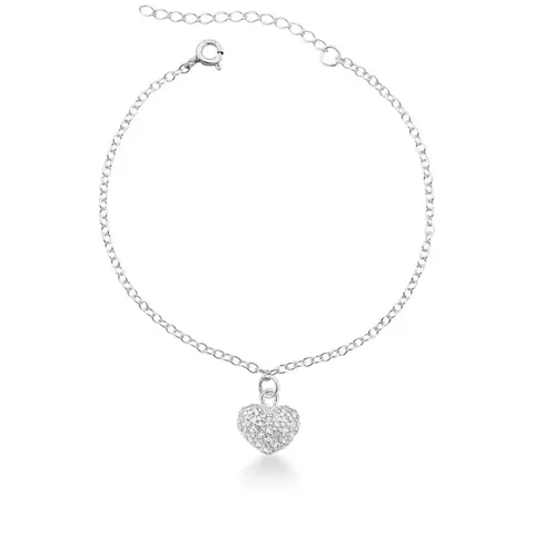 Pulseira Coração Abaulado Cravejado