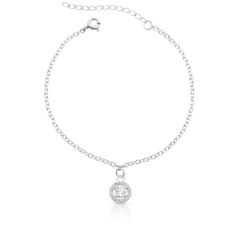 Pulseira Círculo Cravejado Ponto de luz Cristal de Prata