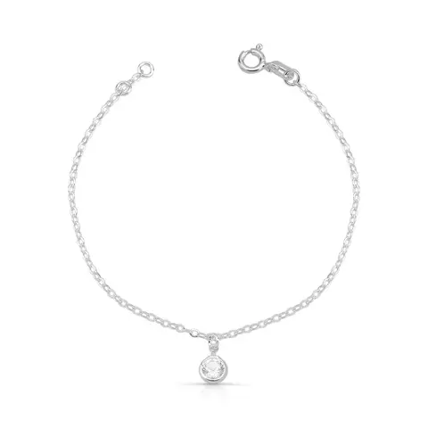 Pulseira 1 Ponto de Luz Cristal Pendurado de Prata