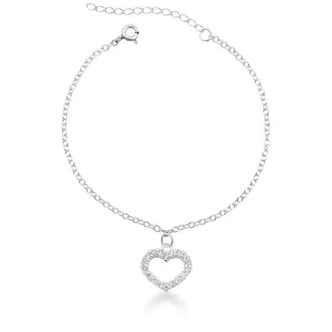 Pulseira Coração Cravejado Prata 925