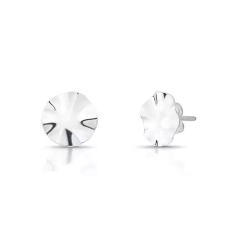 Brinco Folha Martelado Círculo de Prata