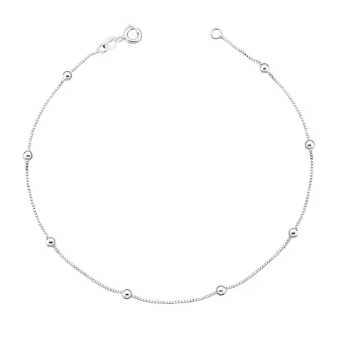 Pulseira Veneziana Diamantada v12 com Bolinha de Prata