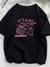 Camiseta feminina estampada à mão menina casual engraçado camiseta feminina c na internet