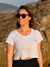 CROPPED SLIM SHORE BREAK BRANCO LOGO 3D - comprar online