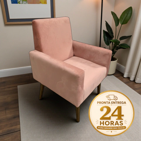 POLTRONA NINA LINHA LUXO - ROSÊ - PRONTA ENTREGA