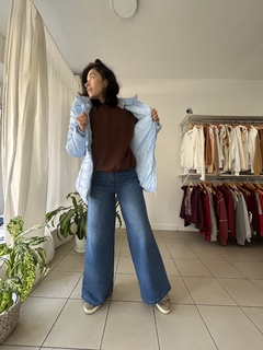 Campera con peluche celeste