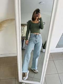 Jeans wide Celeste - comprar online