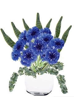 Florero Cristal Azul