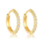 Brinco Click Argola Grande 18k com detalhes Flores