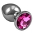 PLUG ANAL MÉDIO DE AÇO INOXIDÁVEL CÔNICO COM CRISTAL ARREDONDADO PINK