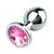 PLUG ANAL DE AÇO INOXIDÁVEL COM PEDRA TAMANHO P ROSA