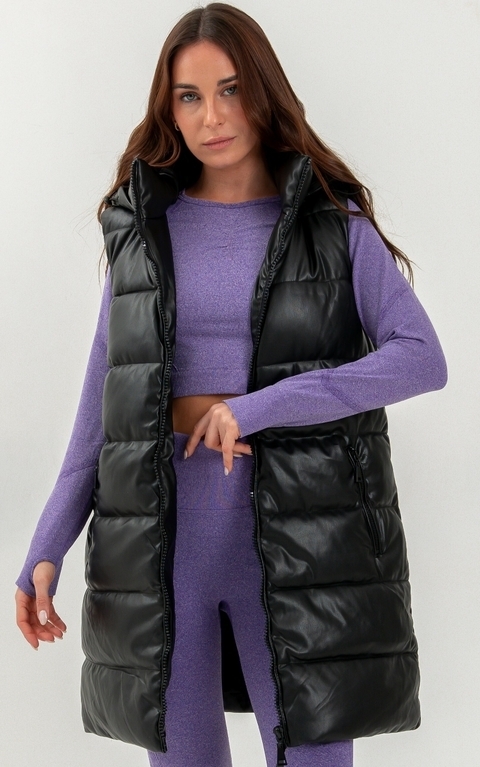 Chaleco puffer egomado largo
