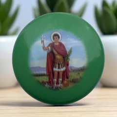 Vela votiva en lata con imagen San Expedito en internet