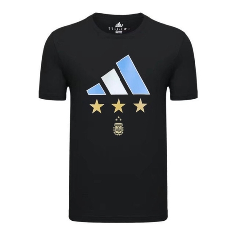 adidas- argentina- copa do mundo- camisa preta adidas- 3 estrelas- campeã- comemorativa