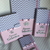 Conjunto porta documentos 4 peças - chevron e rosa - comprar online