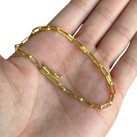 PULSEIRA TIJOLINHO 4MM - BANHADO A OURO 18K