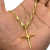 CORRENTE TIJOLINHO 4MM + PINGENTE CRUZ - BANHADO A OURO 18K