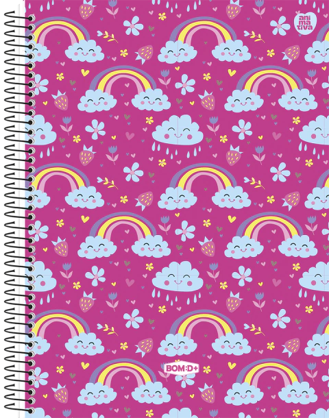 Caderno Universitário Capa Dura Feminino 1Matéria Promoção- Espiral 80 Fls