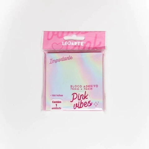 Bloco Adesivo Para Anotações Pink Vibes 100 Fls - 76mmx76mm