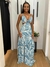 Vestido Longo Estampado detalhe Argola - Lulu Modas