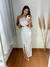 Vestido crepe alfaitaria longo com fenda lateral