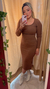 Vestido midi manga longa - comprar online