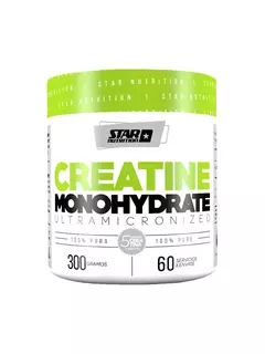 CREATINA MONOHIDRATO. STAR NUTRITION 300 gramos. 100%PURA