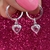Brinco Argola Pingente de Coração Cristal - Prata 925 - loja online