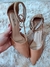 Sandália Scarpin Nude com Strass Salto Fino - Viviane Brandão Shoes