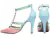 Scarpin Rosa com Azul Efeito Pirâmide Bico Fino - Viviane Brandão Shoes